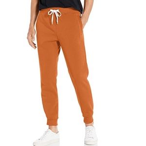 NWT Fleece Joggers Tie Front Waist Ribbed Ankle